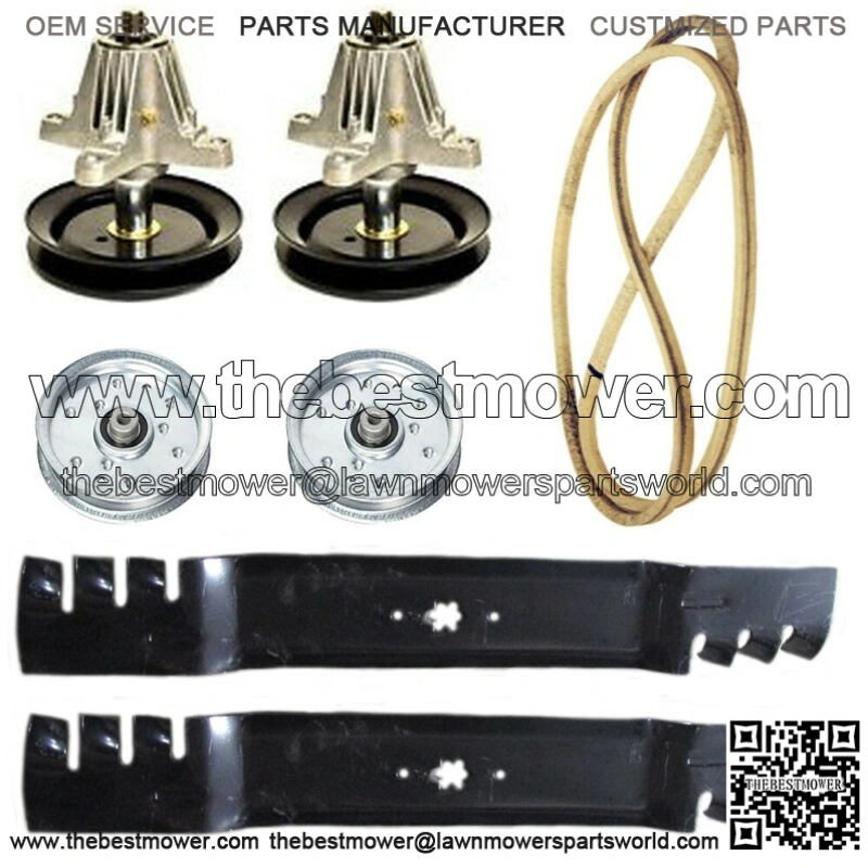 42" Deck Mulching Rebuild Kit Spindles Blades Belt Fits Cub Cadet LTX1040 LTX104