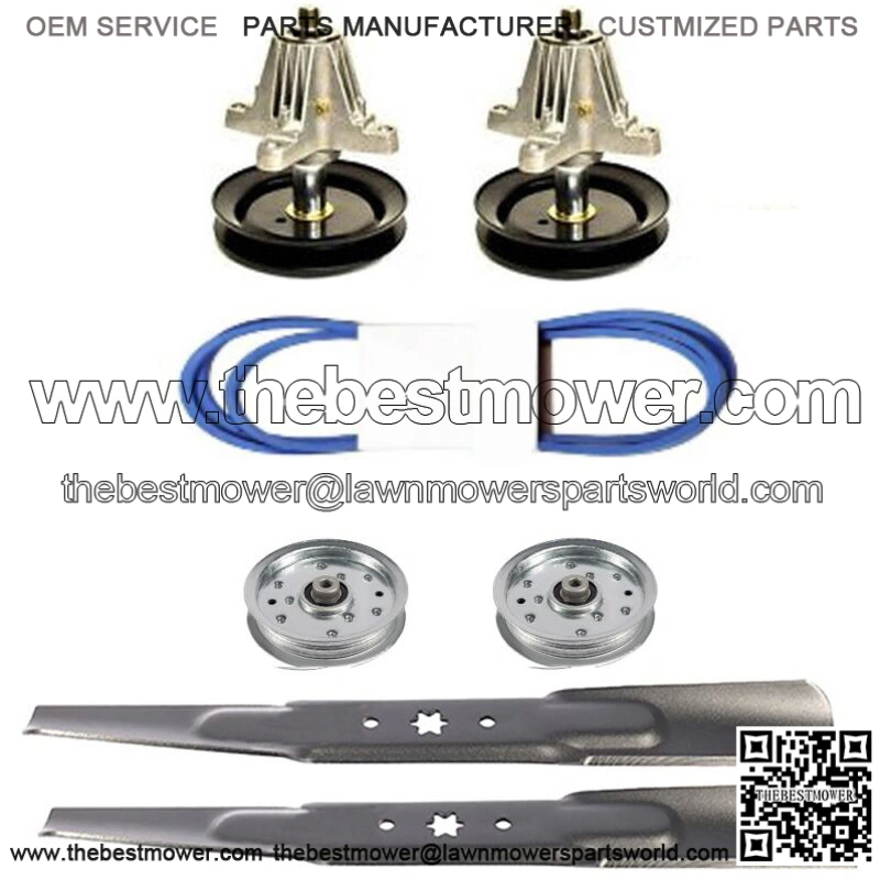 LTX 1040 Deck Rebuild Kit Spindles Blades Pulleys Belt Made w/ Made With Aramid