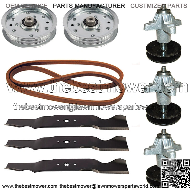 Deck Rebuild Set Fits Cub Cadet RZT-54 Mower Spindles-Blades-Belt-Pulleys