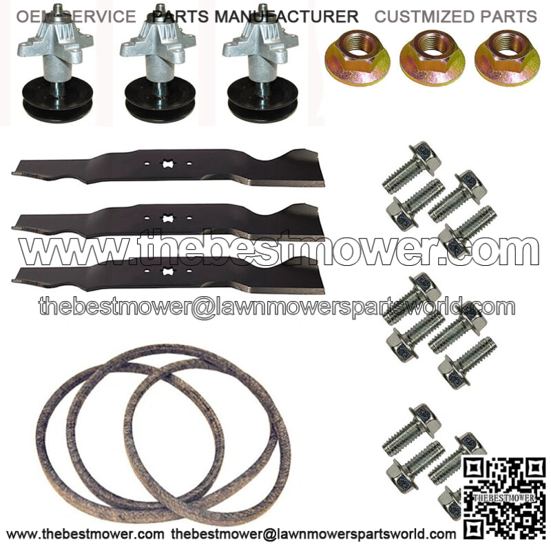 Standard Blades-Spindles-Belt-Hdwr Kit 918-04608 for Cut Cadet 54" RZT54 RZT-54