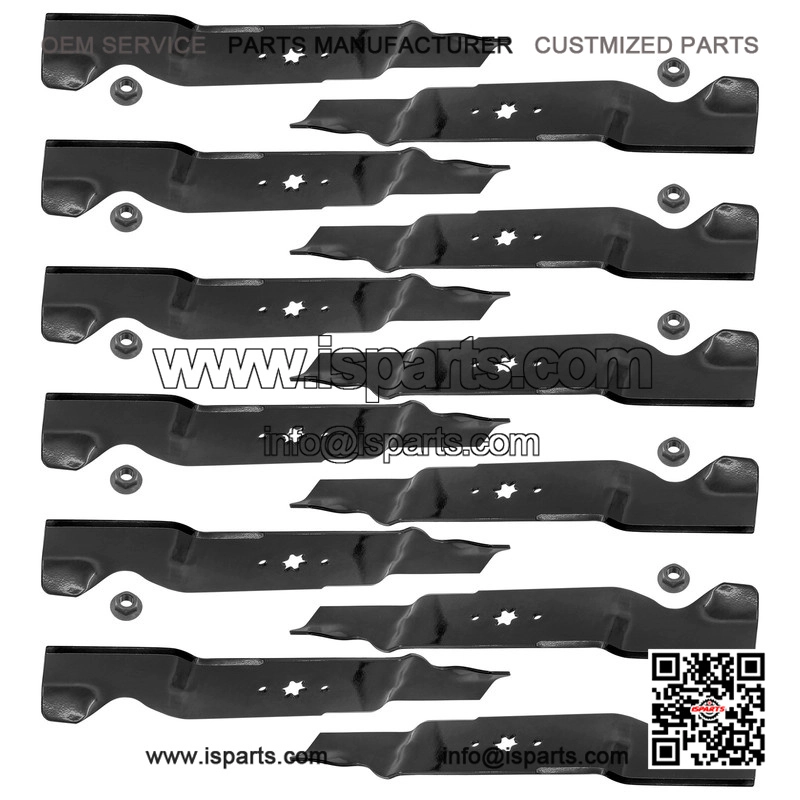 742-0677 742-0677A 54-Inch Deck Blades Kit with Nuts for MTD & Cub Cadet Mowers