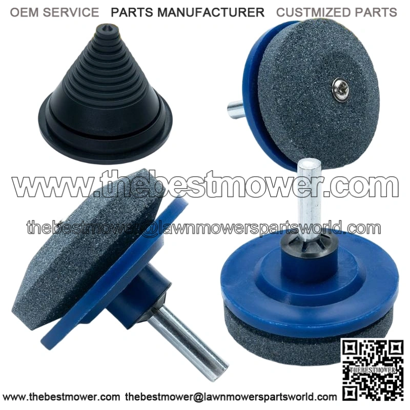 (3pc) Lawn Mower Deck Blade Sharpener Kit with Free Balancer for Mowers