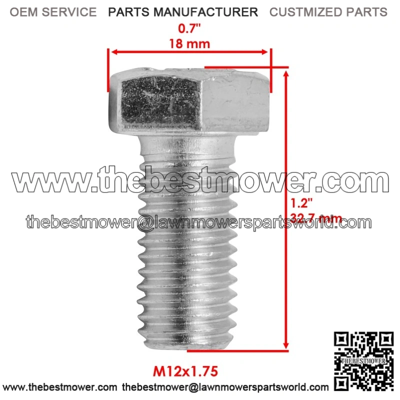 John Deere M12x1.75 LX289 2038R 19M7872 Deck Blade Bolt & Washer - Image 2