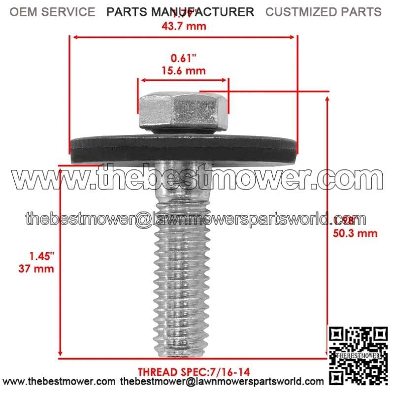 John Deere 19H1740 M92002 Deck Spindle Blade Bolt & Washer - Image 2