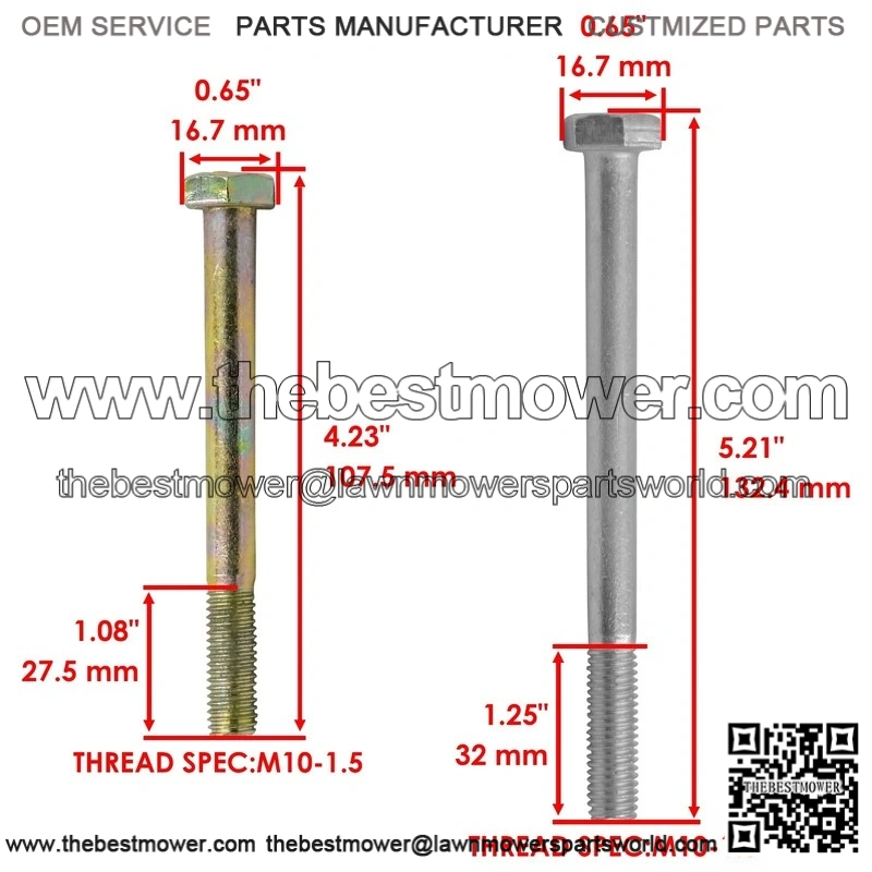 Exmark John Deere 126-2928 99-2842 109-9851 1-603321 Deck Wheel Bolt - Image 3