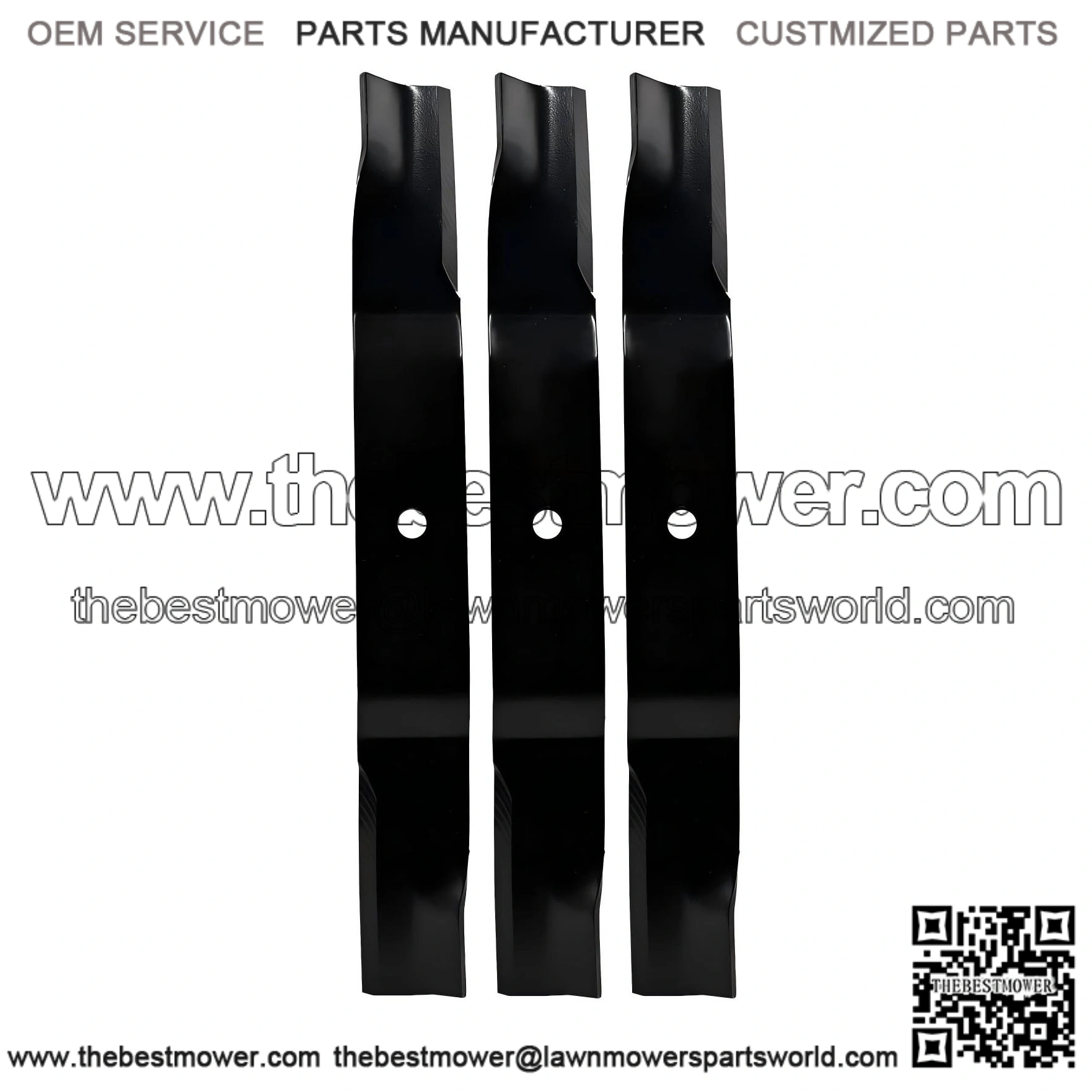 561163B 3-Blade Set ?C Fits 61" Bobcat Mowers, Replaces 112111-03, 438-0002-00, 50-3050, and 71440006