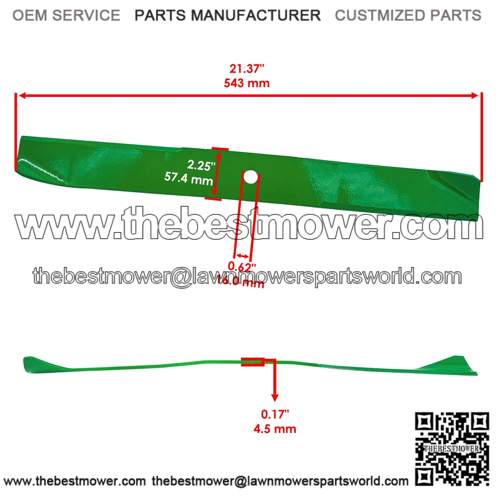 Deck Blade 106-2247-03, 106-6583-03, 106-8744-03, 110-6568-03 for Toro 42" - Image 2